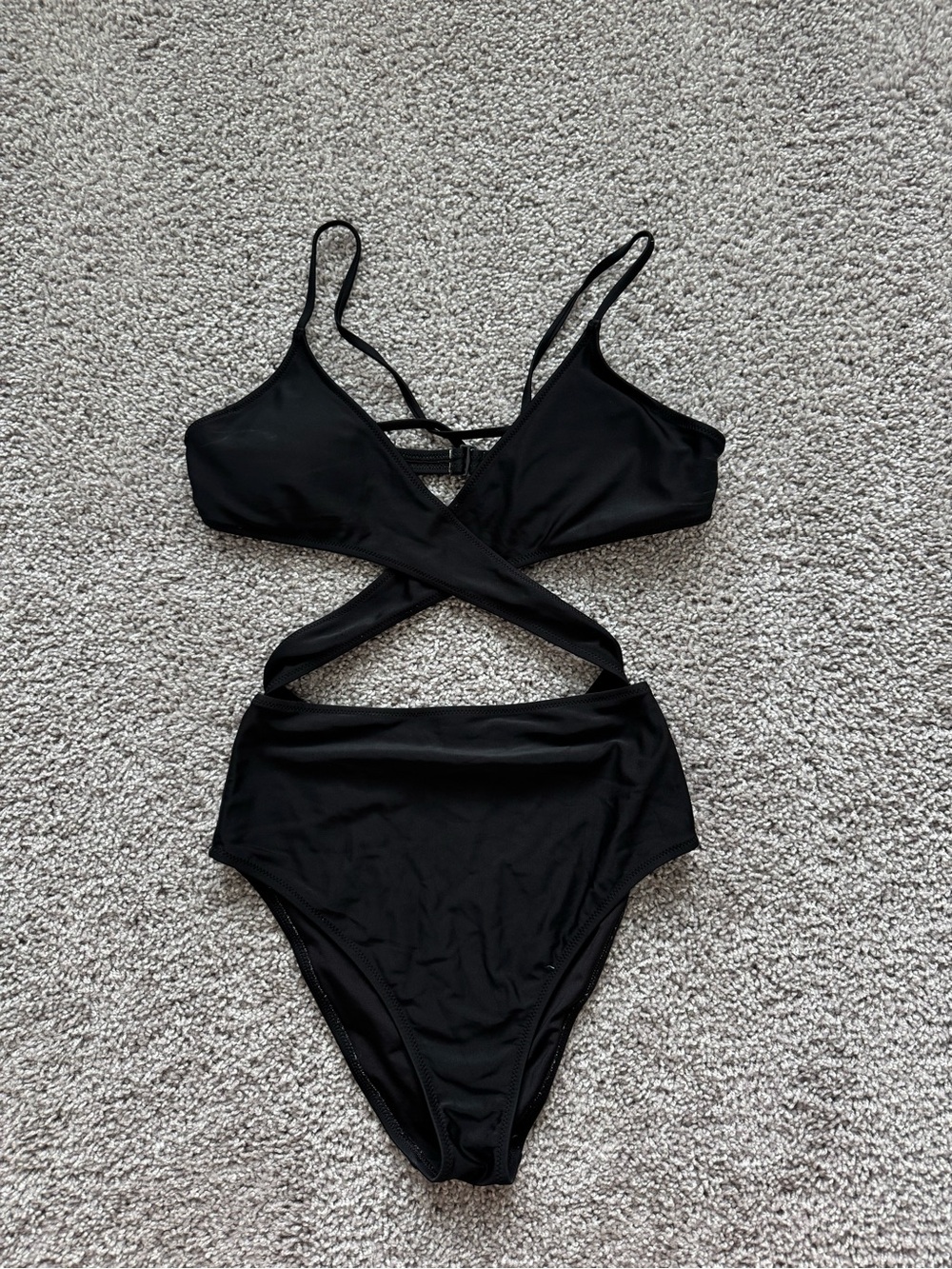 One Piece Black Cut Out Swimsuit